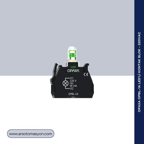 OPBL-1A Led'li Kontak Blok - 220VAC