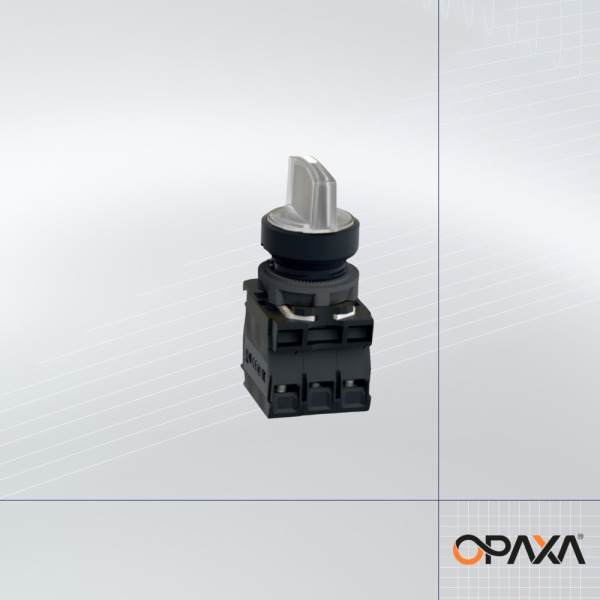 OPBL-KL1-10D 0-1 Işıklı Plastik Kalıcı Mandal Buton - 24 VDC - Beyaz