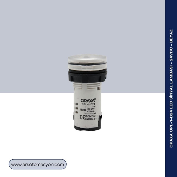 OPL-1-D24 Led Sinyal Lambası - 24VDC - Beyaz