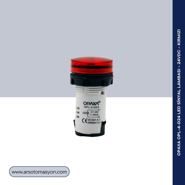 OPL-4-D24 Led Sinyal Lambası - 24VDC - Kırmızı