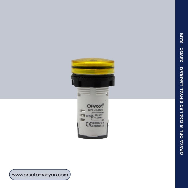 OPL-5-D24 Led Sinyal Lambası - 24VDC - Sarı
