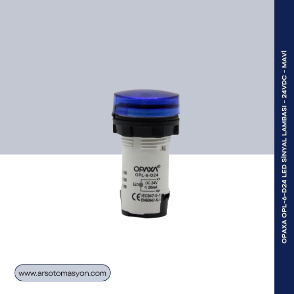 OPL-6-D24 Led Sinyal Lambası - 24VDC - Mavi