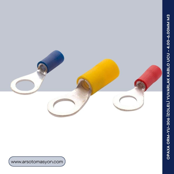 ORM-YU-306 İzoleli Yuvarlak Kablo Ucu - 4.00-6.00mm M3